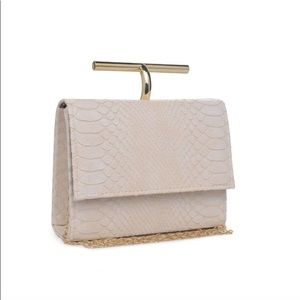 SQUARE SNAKE SKIN CLUTCH